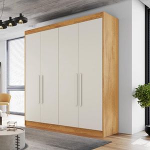 Guarda Roupa Solteiro 4 Portas 3 Gavetas Nantes-peroba-off White Móveis Europa