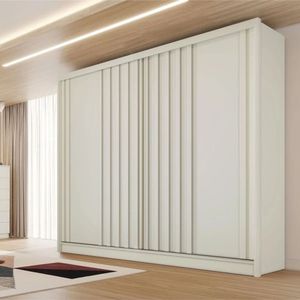 Guarda Roupa Solteiro Ripado 2 Portas 4 Gavetas Galati-off White Made Marcs