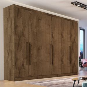 Guarda Roupa Casal 6 Portas 4 Gavetas Oslo-braúna Made Marcs