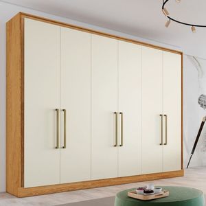 Guarda Roupa Casal 6 Portas 6 Gavetas Argos-peroba-off White Made Marcs