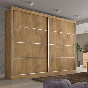 Guarda Roupa Casal 2 Portas 4 Gavetas Verona-amêndoa Made Marcs