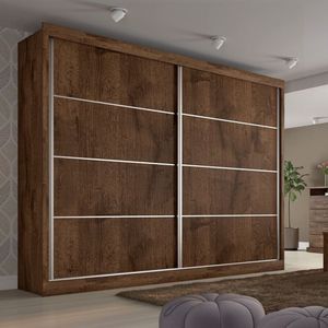 Guarda Roupa Casal 2 Portas 4 Gavetas Verona-braúna Made Marcs