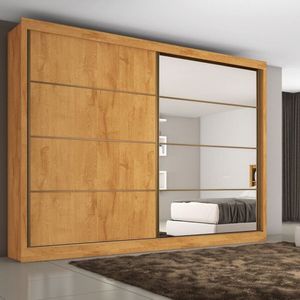 Guarda Roupa Casal Com Espelho 2 Portas 6 Gavetas Sevilha-peroba Made Marcs