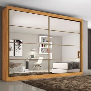 Guarda Roupa Casal Espelhado 2 Portas 6 Gavetas Sevilha-peroba Made Marcs