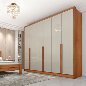 Guarda Roupa Casal 6 Portas 6 Gavetas Fortuna-cinamomo-off White Tcil Móveis
