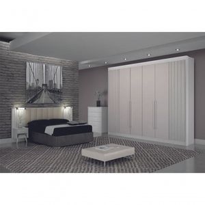Guarda Roupa Casal 6 Portas 6 Gavetas São Carlos-branco Leifer Móveis