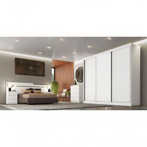 Guarda Roupa Casal 3 Portas 6 Gavetas Logan-branco Móveis Novo Horizonte