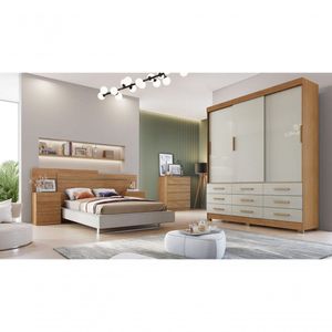 Guarda Roupa Solteiro 3 Portas 9 Gavetas Capri-cumaru-fendi Móveis Novo Horizonte