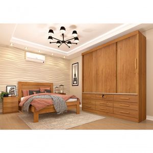 Guarda Roupa Casal 3 Portas 9 Gavetas Chicago-cinamomo Tcil Móveis