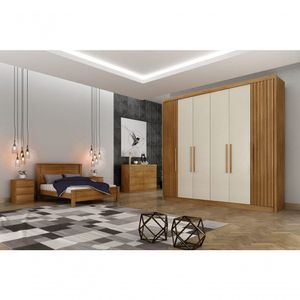 Guarda Roupa Casal 6 Portas 6 Gavetas Granada Ripado-cumaru-fendi Móveis Novo Horizonte