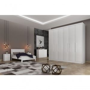 Guarda Roupa Casal 6 Portas 6 Gavetas Granada-branco Móveis Novo Horizonte