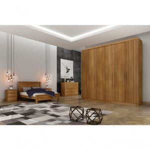 Guarda Roupa Casal 6 Portas 6 Gavetas Santoro Ripado-cumaru Móveis Novo Horizonte