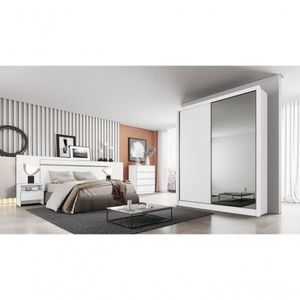Guarda Roupa Solteiro Com Espelho Mdf 3 Gavetas Toledo-branco Móveis Novo Horizonte
