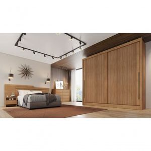 Guarda Roupa Mdf 6 Gavetas Geom Cumaru Ripado Novo Horizonte