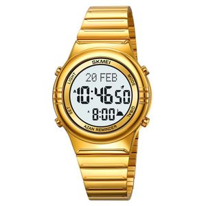 Relógio Digital Masculino Fashion Da Skmei Com Cronômetro Função De Data Resistência À Água Dourado