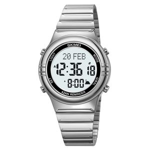 Relógio Digital Masculino Fashion Da Skmei Com Cronômetro Função De Data Resistência À Água Prateado