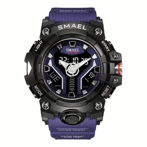 Relógio Esportivo Com Alarme Cronômetro E Display De Hora Pulseira De Silicone Multifuncional Azul