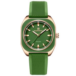 Relógio Feminino De Quartzo Casual Com Pulseira De Silicone Impermeavel 3atm Verde