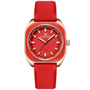 Relógio Feminino De Quartzo Casual Com Pulseira De Silicone Impermeavel 3atm Vermelho