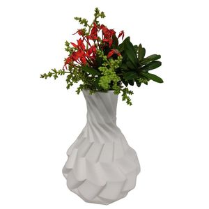 Vaso Espiral 3d Para Plantas Artificiais Decorativo Branco