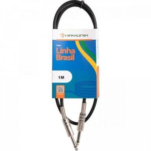 Cabo Para Instrumentos Hayonik Linha Brasil P10 X P10 1m Preto