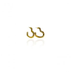 Brinco Argola De Coração Grossa Banhado Em Ouro 18k