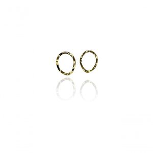 Brinco Oval Ondulado Banhado Em Ouro 18k