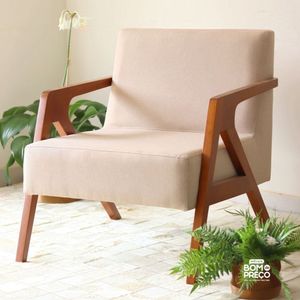 Poltrona Decorativa Madeira Maciça Itália Art Salas
