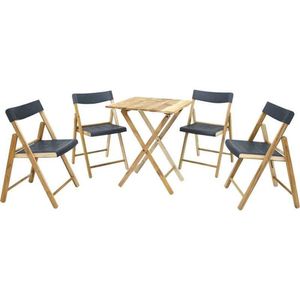 Conjunto 5 Peças Mesa E Cadeiras Dobráveis Potenza Preto - Tramontina