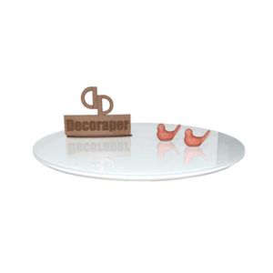 Prato Giratorio Com Vidro Laqueado 70cm Branca