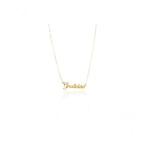 Colar Gratidão Banhado Em Ouro 18k
