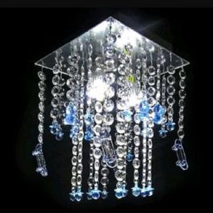 Lustre Para Quarto De Bebê E Menino Em Cristal Base 20x20cm