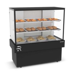 Vitrine Confeitaria Quente 1,10Mt Vanguard Plus Tampo Aproveitável Preta CVPQ1100 220V Refrimate