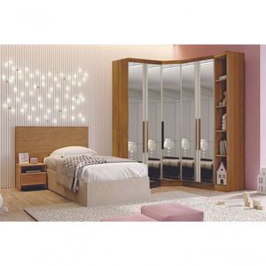 Modulado Closet Completo Espelhado 5 Portas 6 Gavetas - Linea-cumaru - Móveis Novo Horizonte