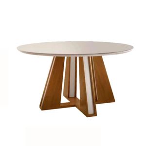 Mesa De Jantar Redonda 1,10x1,10m - Rubi - Lj Móveis