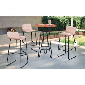Bistrô Com 3 Banquetas De Metal - Dubai - Cm Decor