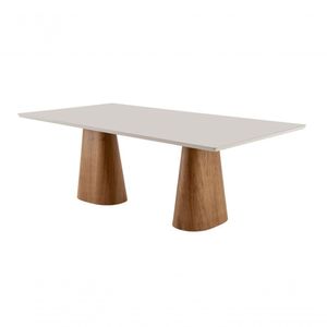 Mesa De Jantar Madeira Maciça Com Vidro - Irlanda-1,80x0,90m - Espresso Móveis