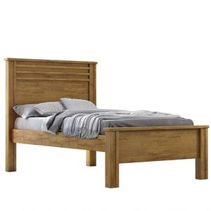 Cama Solteiro Com Painel Ripado - Verona-cumaru - Móveis Novo Horizonte