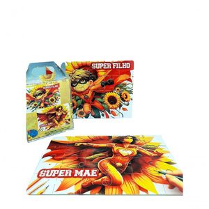Kit 2 Quebra-cabeça Herois Atipicos Super Mãe E Super Filho