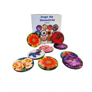 Super Jogo Da Memória Cognitivo Lindas Flores 12 Pares Mdf