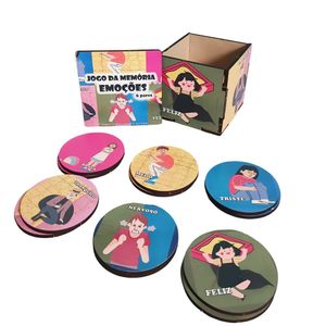 Super Jogo Das Emoções 6 Pares Com Caixa Em Mdf