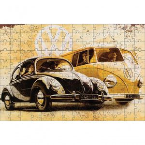 Quebra-cabeça Kombi E Fusca 300 Peças Em Mdf Madeira