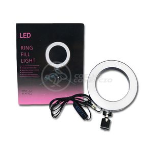 Ring Light De Mesa 6\" Com Tripé De 16cm + Microfone Sf-666 + Disparador De Fotos + Mini Ring Light