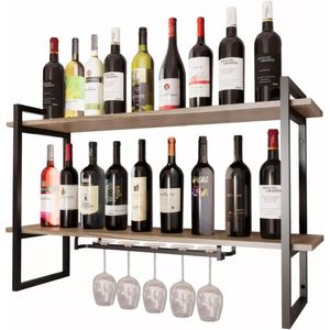 Adega Bar Prateleira Nicho Industrial Suporte Taça Mdf Qualidade Pintura Epóxi Não Enferruja (preto, 120cm) Utilika