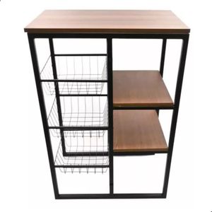 Fruteira De Cozinha Em Metal Com 3 Cestos, Suporte Para Galão De água Ou Micro-ondas, Design Moderno