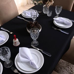 Toalha De Mesa Basic Lisa Oxford Decoração 3,00m X 1,40m Para 10 Lugares Preto 100% Poliéster