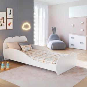 Cama De Solteiro 100% Mdf Com Colchão Incluso Multimóveis Mp4352 Branco