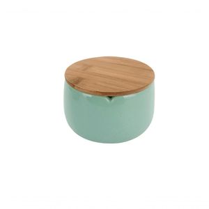 Porta Algodão Green Tampa Bambu 8 Cm Mimo Style Bh22260