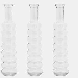 Jogo De 3 Mini Garrafas Em Vidro Clear - Vd14967a