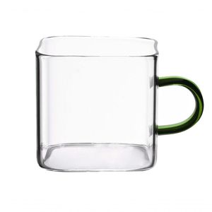 Dupla De Canecas Quadrada Boro Alça Verde 130 Ml Mimo Style